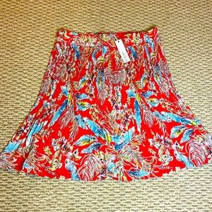 NWT! Status by Chenault Floral Print Pleated Midi Skirt Size XL